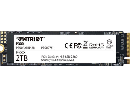 Patriot P300 M.2 2280 2TB PCIe Gen3 x4, NVMe 1.3 Internal Solid State Drive (SSD) P300P2TBM28