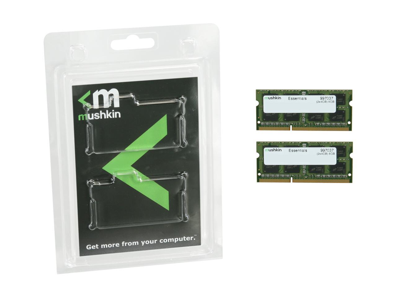 Mushkin Enhanced Essentials 8GB (2 x 4GB) 204-Pin DDR3 SO-DIMM DDR3L 1600 (PC3L 12800) Laptop Memory Model 997037