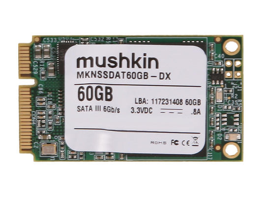 Mushkin Atlas Series 60GB Mini-SATA (mSATA) MLC Internal Solid State Drive (SSD) MKNSSDAT60GB-DX