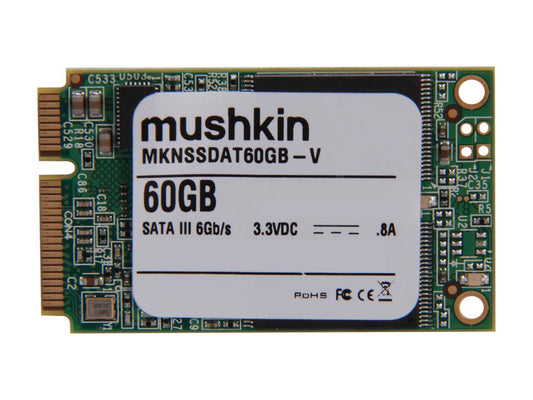 Mushkin Atlas Series 60GB Mini-SATA (mSATA) MLC Internal Solid State Drive (SSD) MKNSSDAT60GB-V