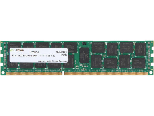 Mushkin Enhanced PROLINE 16GB 240-Pin DDR3 SDRAM ECC Registered DDR3 1600 (PC3 12800) Server Memory Model 992063