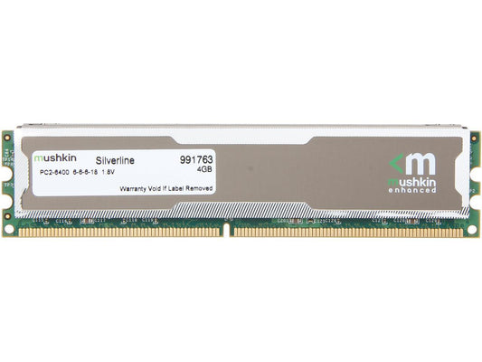 Mushkin Enhanced Silverline 4GB DDR2 800 (PC2 6400) Desktop Memory Model 991763