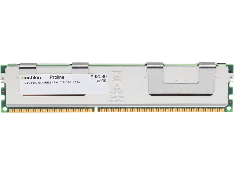 Mushkin Enhanced Proline 32GB 240-Pin DDR3 RDIMM ECC Registered DDR3L 1066 (PC3L 8500) Server Memory Model 992080