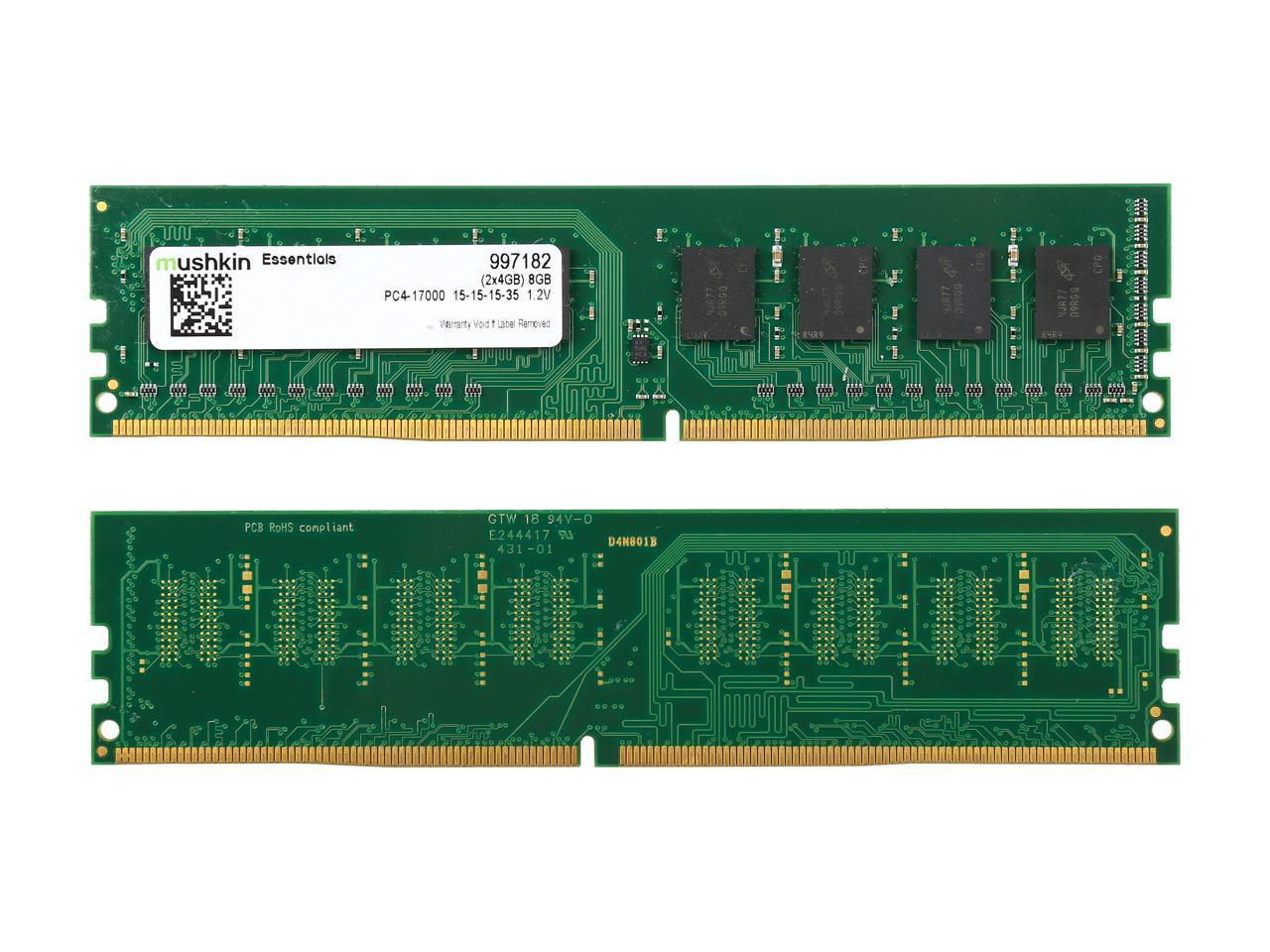 Mushkin Enhanced Essentials 8GB (2 x 4GB) DDR4 2133 (PC4 17000) Desktop Memory Model 997182