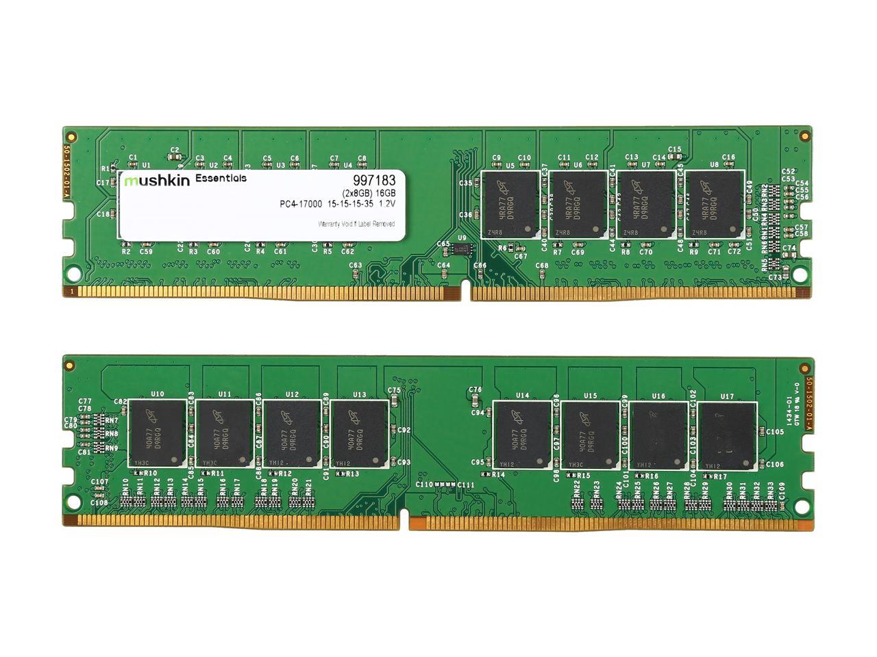 Mushkin Enhanced Essentials 16GB (2 x 8GB) DDR4 2133 (PC4 17000) Desktop Memory Model 997183