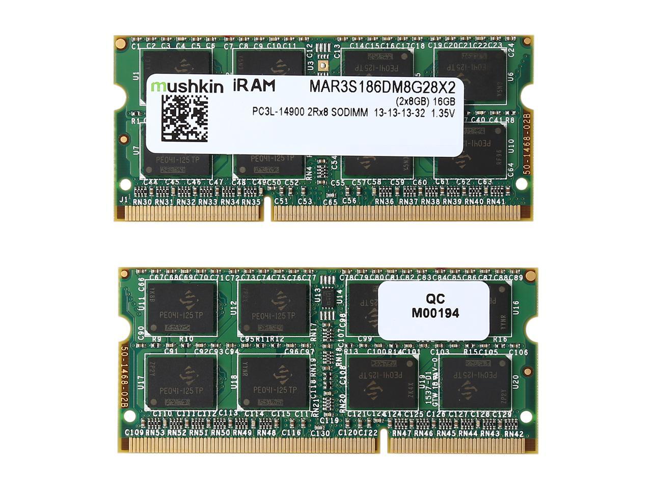 Mushkin Enhanced iRam 16GB (2 x 8GB) DDR3L 1866 (PC3L 14900) Memory for Late-2015 iMac (Core i5/i7) Model MAR3S186DM8G28X2