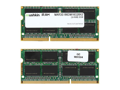 Mushkin Enhanced iRam 32GB (2 x 16GB) DDR3L 1866 (PC3L 14900) Memory for Late-2015 iMac (Core i5/i7) Model MAR3S186DM16G28X2