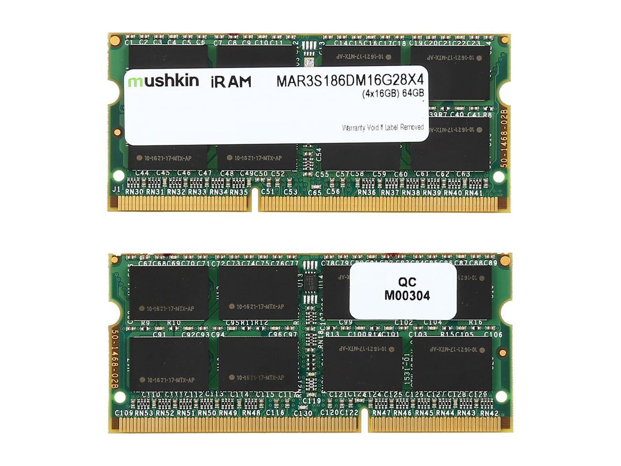 Mushkin Enhanced iRam 64GB (4 x 16GB) DDR3L 1866 (PC3L 14900) Memory for Late-2015 iMac (Core i5/i7) Model MAR3S186DM16G28X4