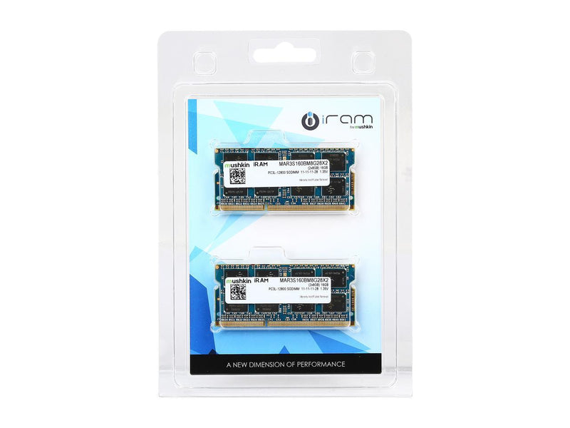 Mushkin Enhanced iRam 16GB (2 x 8GB) DDR3L 1600 (PC3L 12800) Memory for Apple Model MAR3S160BM8G28X2