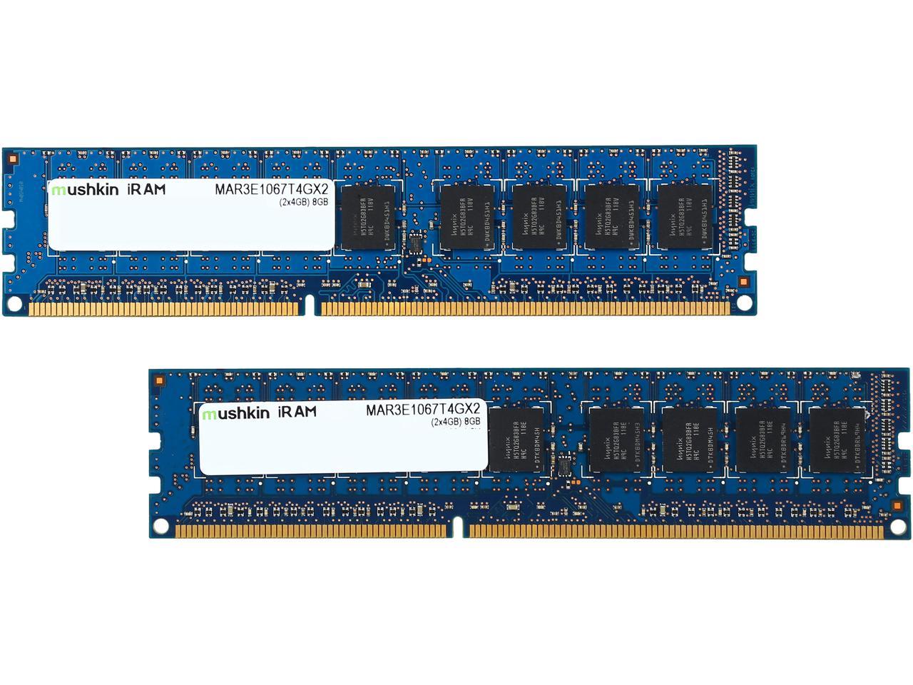 Mushkin iRam 8GB (2 x 4GB) DDR3 1066 (PC3 8500) ECC Unbuffered Memory for Apple Model MAR3E1067T4GX2