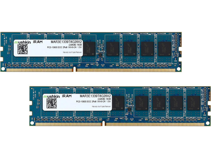 Mushkin iRam 16GB (2 x 8GB) DDR3 1333 (PC3 10600) ECC Unbuffered Memory for Apple Model MAR3E1339T8G28X2