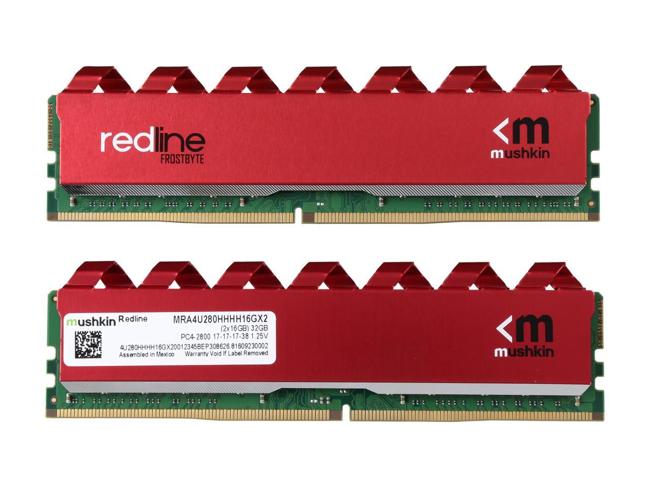 Mushkin Redline 32GB (2 x 16GB) 288-Pin DDR4 SDRAM DDR4 2800 (PC4 22400) Memory (Desktop Memory) Model MRA4U280HHHH16GX2