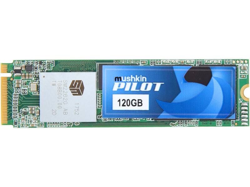 Mushkin Pilot M.2 2280 120GB PCIe Gen3 x4 NVMe 1.3 3D TLC Internal Solid State Drive (SSD) MKNSSDPL120GB-D8