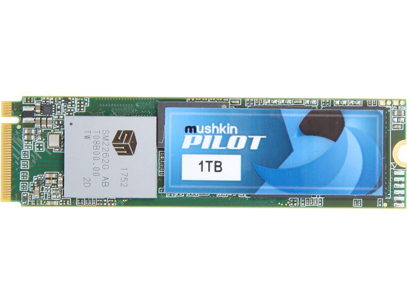 Mushkin Pilot M.2 2280 1TB PCIe Gen3 x4 NVMe 1.3 3D TLC Internal Solid State Drive (SSD) MKNSSDPL1TB-D8