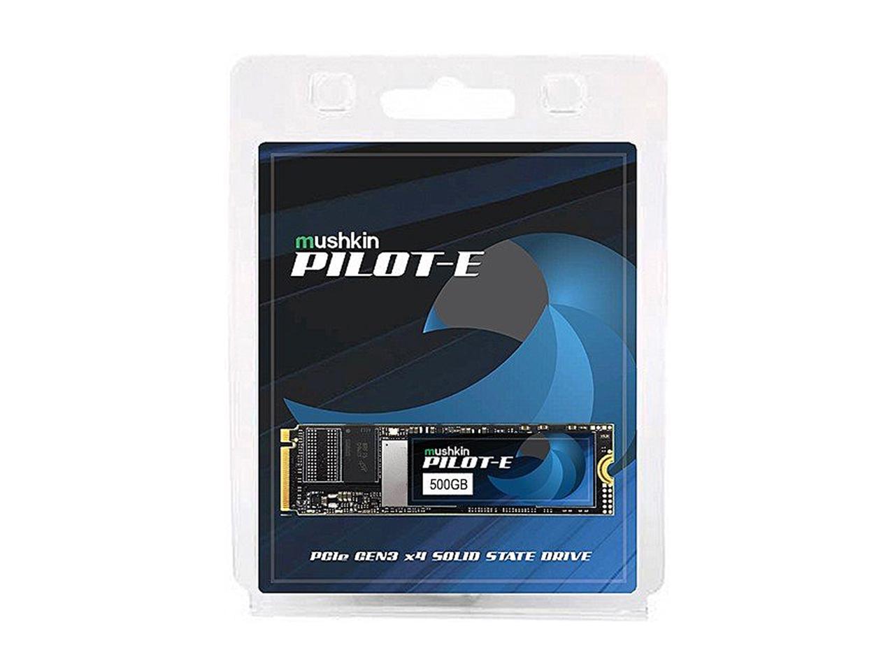 Mushkin Pilot-E M.2 2280 500GB PCIe Gen3 x4 NVMe 1.3 3D TLC Internal Solid State Drive (SSD) MKNSSDPE500GB-D8