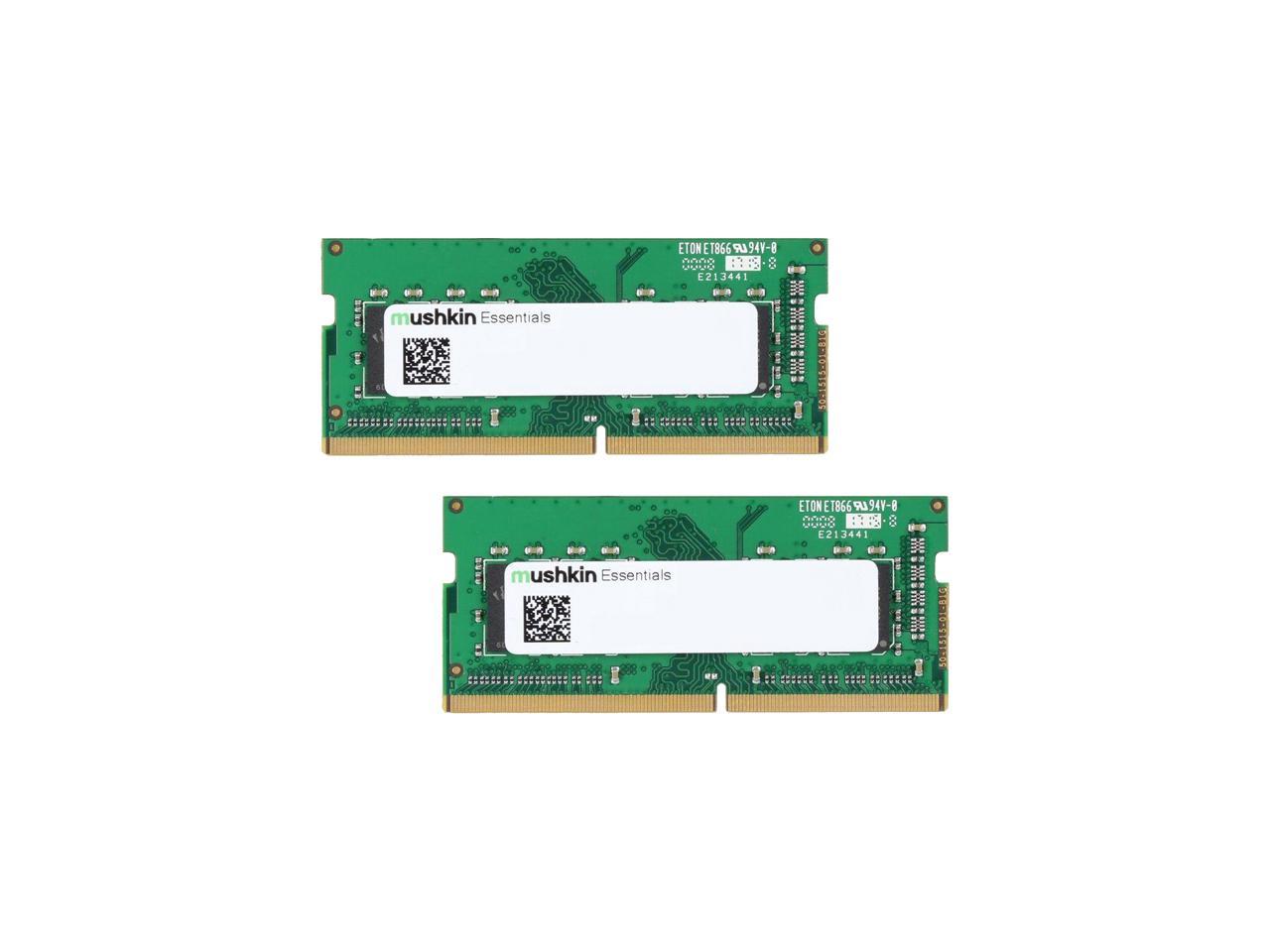 Mushkin Essentials 16GB (2 x 8GB) 260-Pin DDR4 SO-DIMM DDR4 3200 (PC4 25600) Laptop Memory Model MES4S320NF8GX2