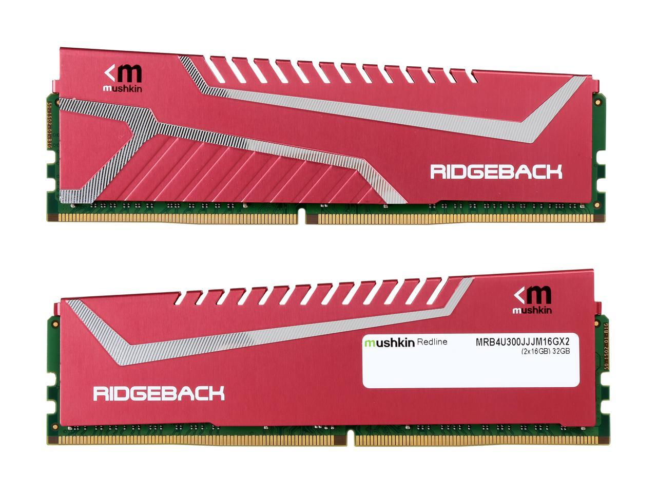 Mushkin Redline 64GB (2 x 32GB) 288-Pin DDR4 SDRAM DDR4 3200 (PC4 25600) Desktop Memory Model MRB4U320GJJM32GX2