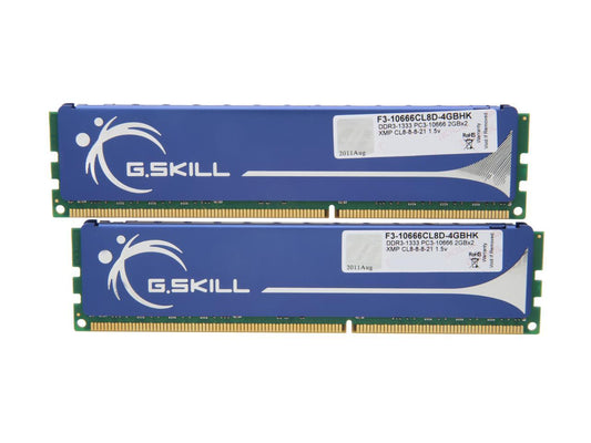 G.SKILL 4GB (2 x 2GB) 240-Pin DDR3 SDRAM DDR3 1333 (PC3 10666) Dual Channel Kit Desktop Memory Model F3-10666CL8D-4GBHK