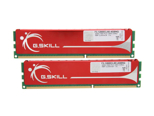 G.SKILL 4GB (2 x 2GB) 240-Pin DDR3 SDRAM DDR3 1600 (PC3 12800) Dual Channel Kit Desktop Memory Model F3-12800CL9D-4GBNQ