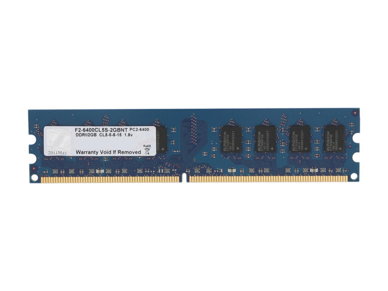 G.SKILL 2GB 240-Pin DDR2 SDRAM DDR2 800 (PC2 6400) Desktop Memory Model F2-6400CL5S-2GBNT