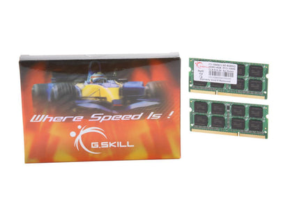 G.SKILL 8GB (2 x 4GB) 204-Pin DDR3 SO-DIMM DDR3 1333 (PC3 10666) Laptop Memory Model F3-10666CL9D-8GBSQ