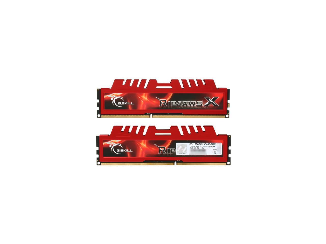 G.SKILL Ripjaws X Series 16GB (4 x 4GB) 240-Pin DDR3 SDRAM DDR3 1600 (PC3 12800) Desktop Memory Model F3-12800CL9Q-16GBXL