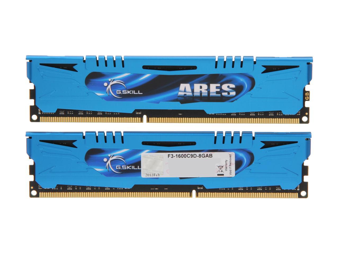 G.SKILL Ares Series 8GB (2 x 4GB) 240-Pin DDR3 SDRAM DDR3 1600 (PC3 12800) Desktop Memory Model F3-1600C9D-8GAB