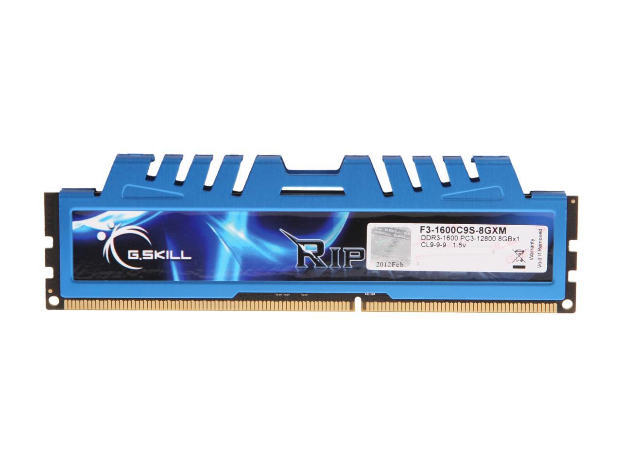 G.SKILL Ripjaws X Series 8GB 240-Pin DDR3 SDRAM DDR3 1600 (PC3 12800) Desktop Memory Model F3-1600C9S-8GXM