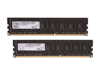 G.SKILL Value Series 16GB (2 x 8GB) 240-Pin DDR3 SDRAM DDR3 1333 (PC3 10600) Desktop Memory Model F3-10600CL9D-16GBNT