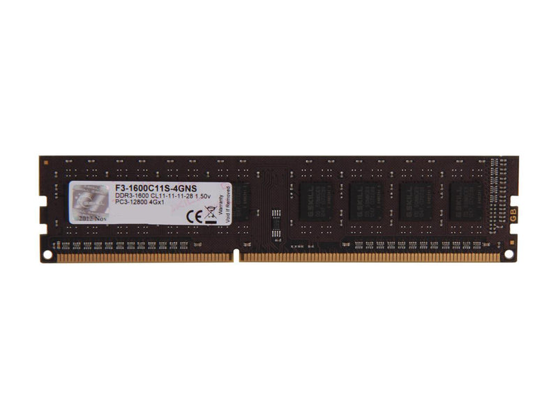 G.SKILL NS Series 4GB 240-Pin DDR3 SDRAM DDR3 1600 (PC3 12800) Desktop Memory Model F3-1600C11S-4GNS