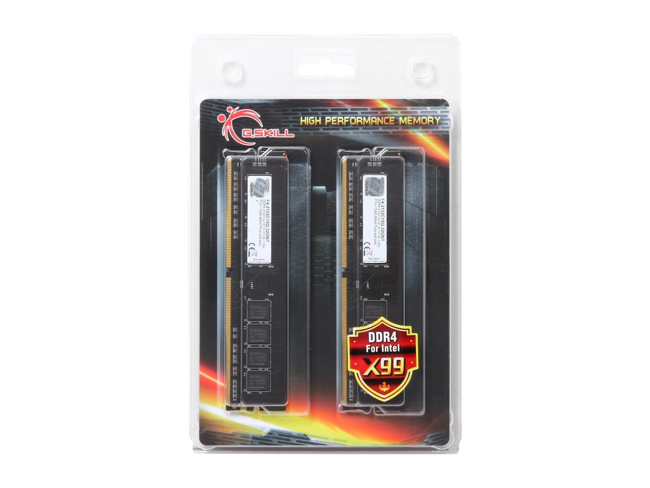 G.SKILL Value Series 32GB (4 x 8GB) 288-Pin DDR4 SDRAM DDR4 2133 (PC4 17000) Desktop Memory Model F4-2133C15Q-32GNT