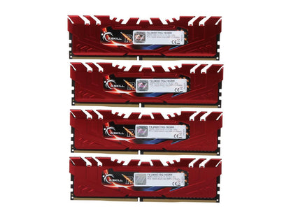 G.SKILL Ripjaws 4 Series 16GB (4 x 4GB) 288-Pin DDR4 SDRAM DDR4 2400 (PC4 19200) Desktop Memory Model F4-2400C15Q-16GRR