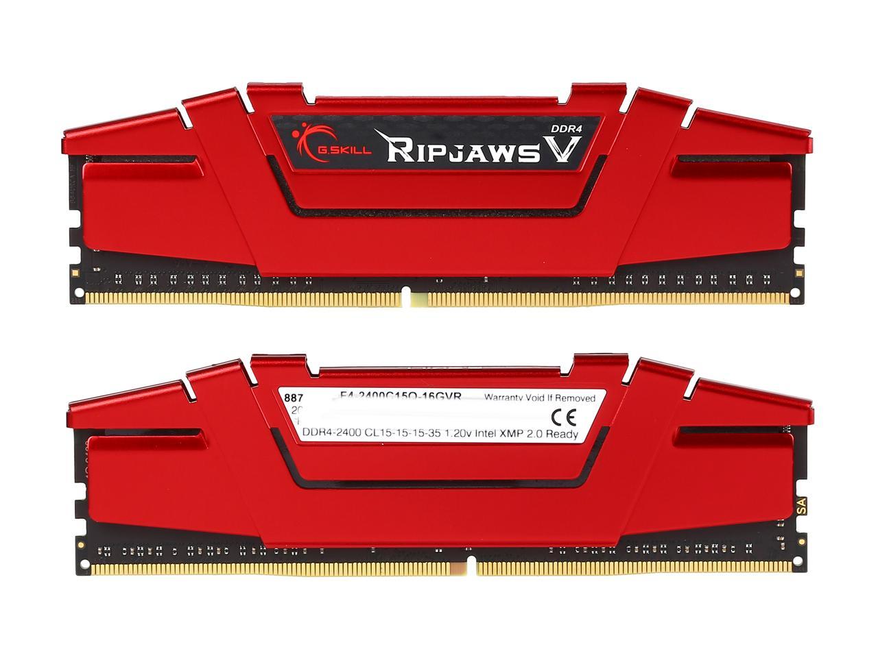 G.SKILL Ripjaws V Series 16GB (4 x 4GB) 288-Pin DDR4 SDRAM DDR4 2400 (PC4 19200) Desktop Memory Model F4-2400C15Q-16GVR