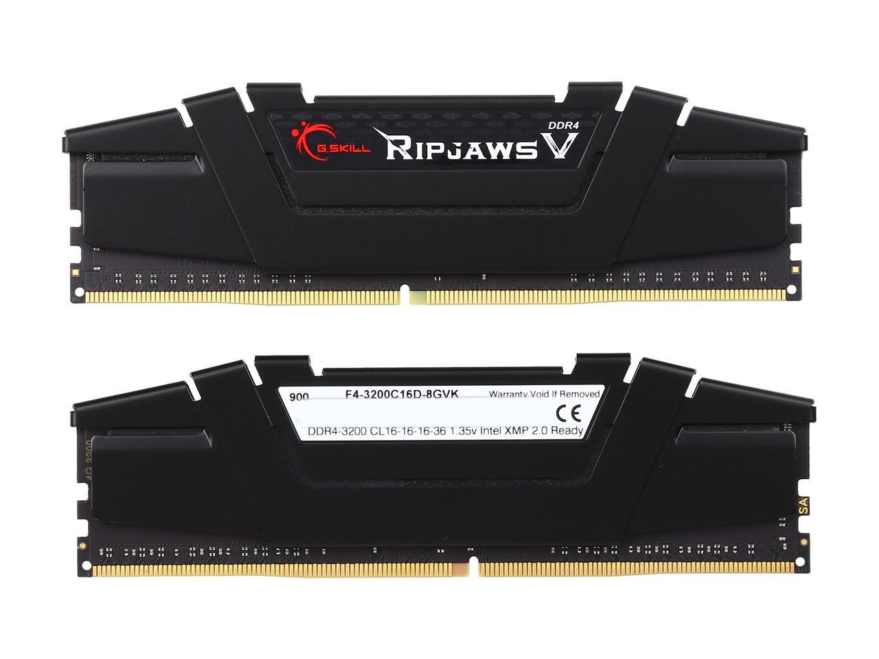 G.SKILL Ripjaws V Series 8GB (2 x 4GB) 288-Pin DDR4 SDRAM DDR4 3200 (PC4 25600) Desktop Memory Model F4-3200C16D-8GVK
