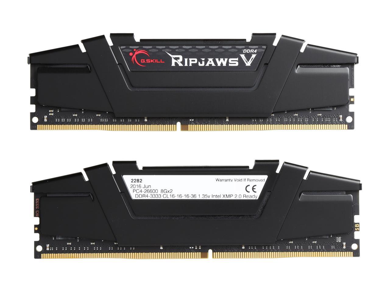 G.SKILL Ripjaws V Series 16GB (2 x 8GB) 288-Pin DDR4 SDRAM DDR4 3333 (PC4 26600) Desktop Memory Model F4-3333C16D-16GVK