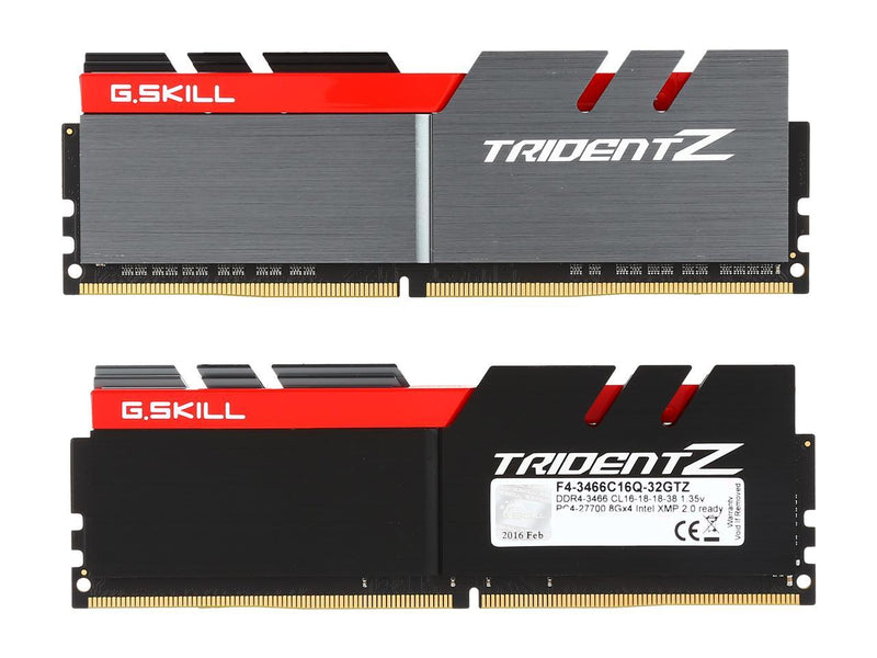 G.SKILL TridentZ Series 32GB (4 x 8GB) 288-Pin DDR4 SDRAM DDR4 3466 (PC4 27700) Intel Z370 Platform Desktop Memory Model F4-3466C16Q-32GTZ