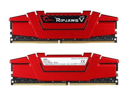 G.SKILL Ripjaws V Series 32GB (2 x 16GB) 288-Pin DDR4 SDRAM DDR4 3200 (PC4 25600) Desktop Memory Model F4-3200C16D-32GVR