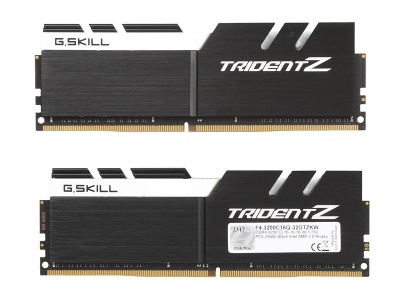 G.SKILL TridentZ Series 32GB (4 x 8GB) 288-Pin DDR4 SDRAM DDR4 3200 (PC4 25600) Intel Z370 Platform / Intel X99 Platform Desktop Memory Model F4-3200C16Q-32GTZKW