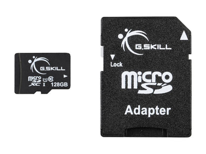 G.Skill 128GB microSDXC UHS-I/U1 Class 10 Memory Card with Adapter (FF-TSDXC128GA-U1)