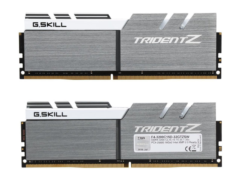 G.SKILL TridentZ Series 32GB (2 x 16GB) 288-Pin DDR4 SDRAM DDR4 3200 (PC4 25600) Intel Z370 Platform Desktop Memory Model F4-3200C15D-32GTZSW