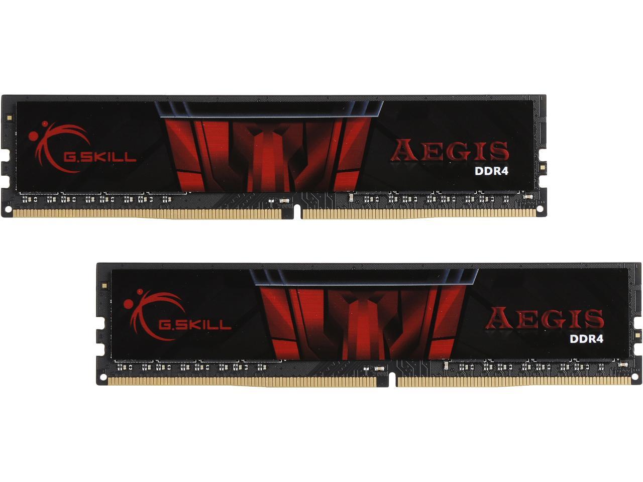 G.SKILL Aegis 16GB (2 x 8GB) 288-Pin DDR4 SDRAM DDR4 3000 (PC4 24000) Intel XMP 2.0 Desktop Memory Model F4-3000C16D-16GISB
