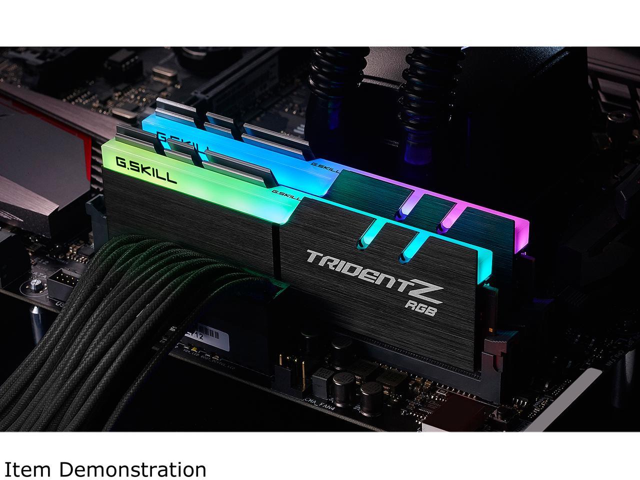 G.SKILL TridentZ RGB Series 16GB (2 x 8GB) 288-Pin DDR4 SDRAM DDR4 3200 (PC4 25600) Intel XMP 2.0 Desktop Memory Model F4-3200C16D-16GTZR