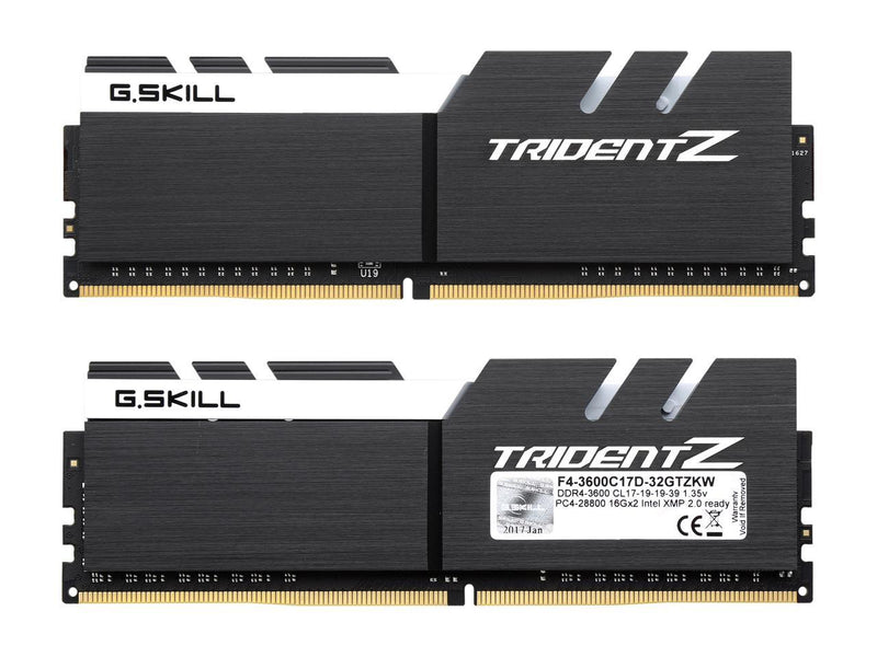 G.SKILL TridentZ Series 32GB (2 x 16GB) 288-Pin DDR4 SDRAM DDR4 3600 (PC4 28800) Desktop Memory Model F4-3600C17D-32GTZKW