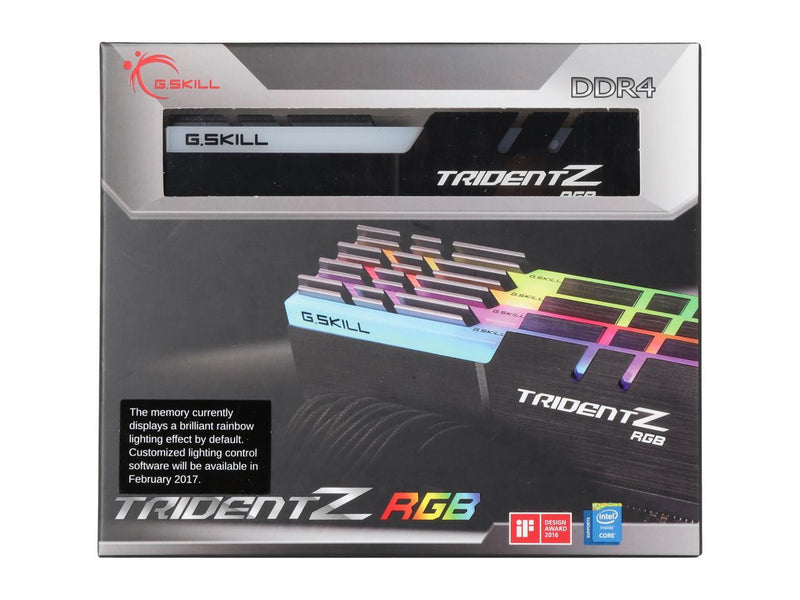 G.SKILL TridentZ RGB Series 32GB (4 x 8GB) 288-Pin DDR4 SDRAM DDR4 3600 (PC4 28800) Intel Z170 / Z270 / Z370 / X299 Desktop Memory Model F4-3600C17Q-32GTZR