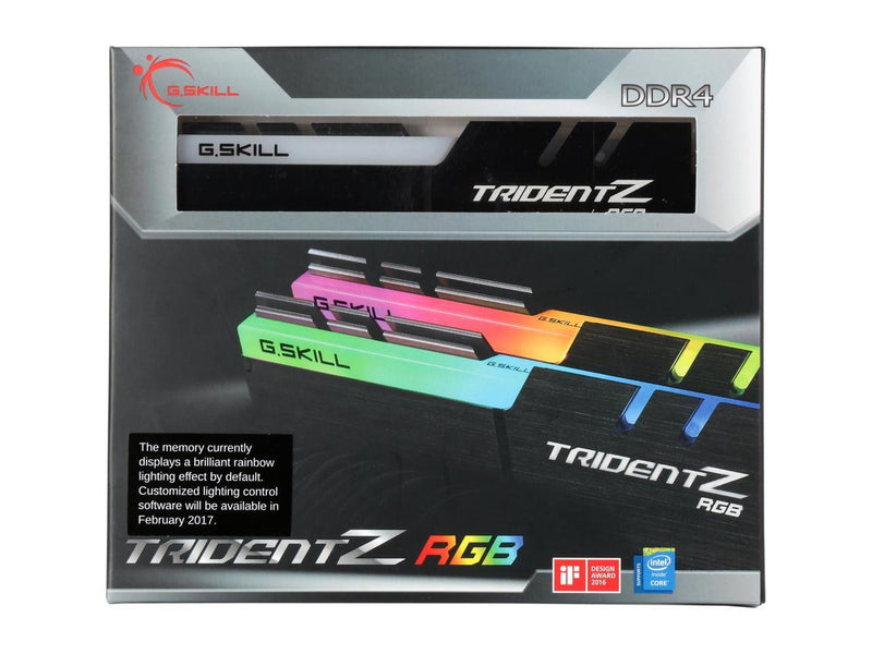 G.SKILL TridentZ RGB Series 16GB (2 x 8GB) 288-Pin DDR4 SDRAM DDR4 3866 (PC4 30900) Intel Z270 / Z370 Desktop Memory Model F4-3866C18D-16GTZR