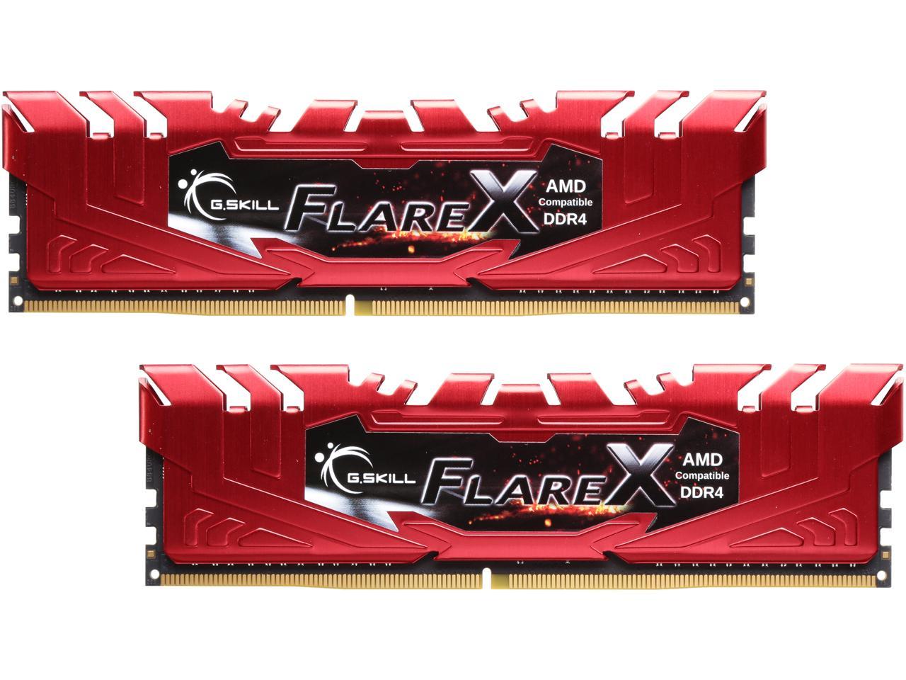 G.SKILL Flare X Series 16GB (2 x 8GB) 288-Pin DDR4 SDRAM DDR4 2400 (PC4 19200) AMD X370 / B350 / A320 Memory (Desktop Memory) Model F4-2400C16D-16GFXR