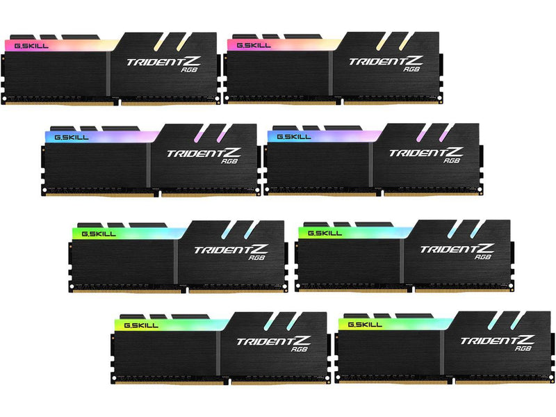 G.SKILL TridentZ RGB Series 64GB (8 x 8GB) 288-Pin DDR4 SDRAM DDR4 3000 (PC4 24000) Desktop Memory Model F4-3000C14Q2-64GTZR