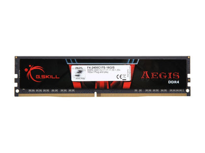 G.SKILL Aegis 16GB 288-Pin DDR4 SDRAM DDR4 2400 (PC4 19200) Intel X299 / Z270 / Z170 / X99 Platform Desktop Memory Model F4-2400C17S-16GIS