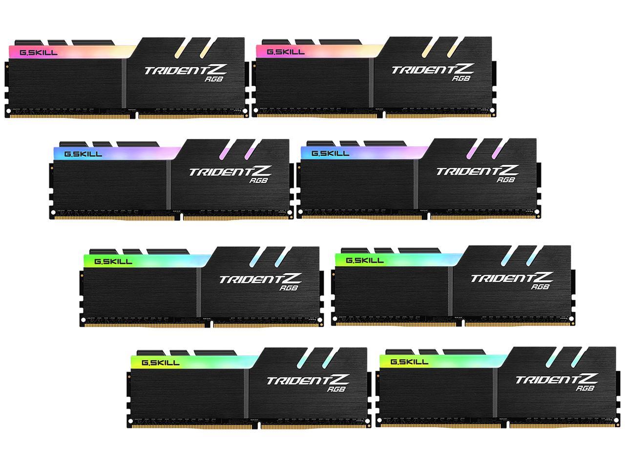 G.SKILL TridentZ RGB Series 64GB (8 x 8GB) 288-Pin DDR4 SDRAM DDR4 2933 (PC4 23400) AMD X399 Desktop Memory Model F4-2933C14Q2-64GTZRX