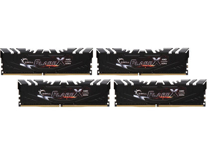 G.SKILL Flare X Series 64GB (4 x 16GB) 288-Pin DDR4 SDRAM DDR4 2933 (PC4 23400) AMD X399 Desktop Memory Model F4-2933C14Q-64GFX
